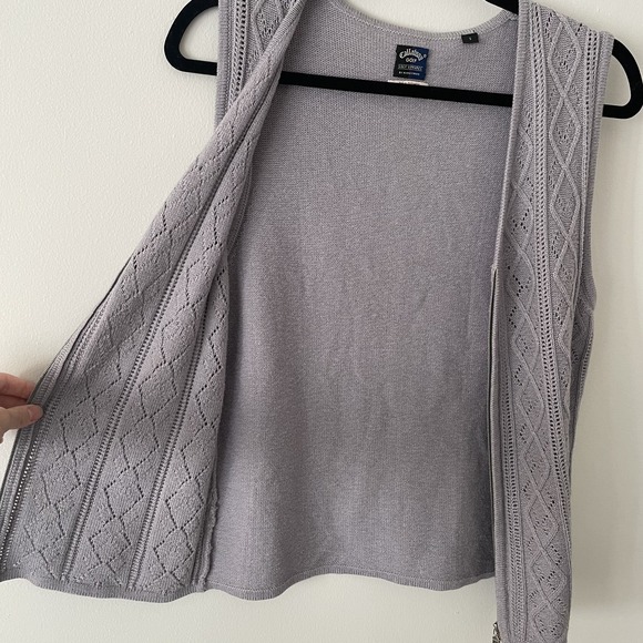 Callaway Golf Wool Blend Zip Vest Lavender Sz S Layer Boho Cottage Granola Girl - Picture 7 of 8